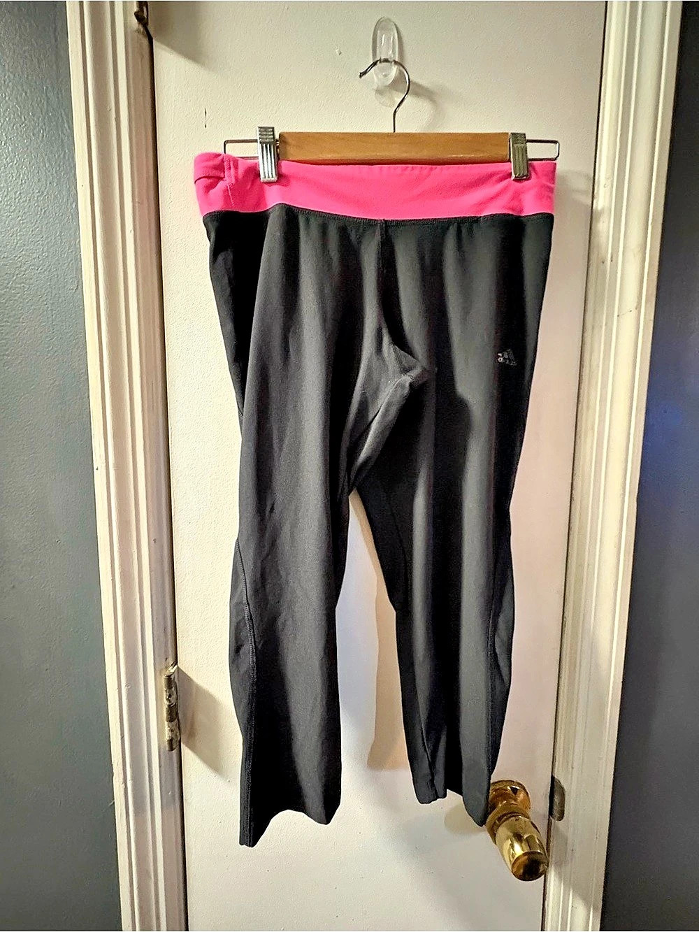 adidas Climacool Athletic Leggings in Black & Pink Size Medium